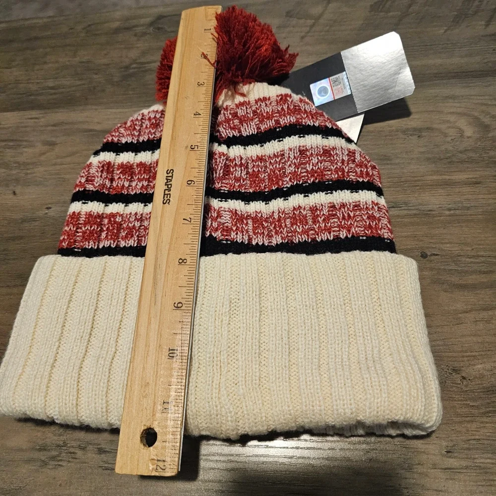47 University of Oklahoma Sooners Beanie Hat Red OU Cuffed Ribbed Pom Pom Knit B